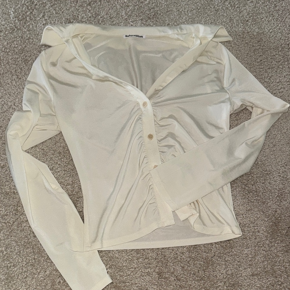 Reformation Cream Button-Down Women's Shirt